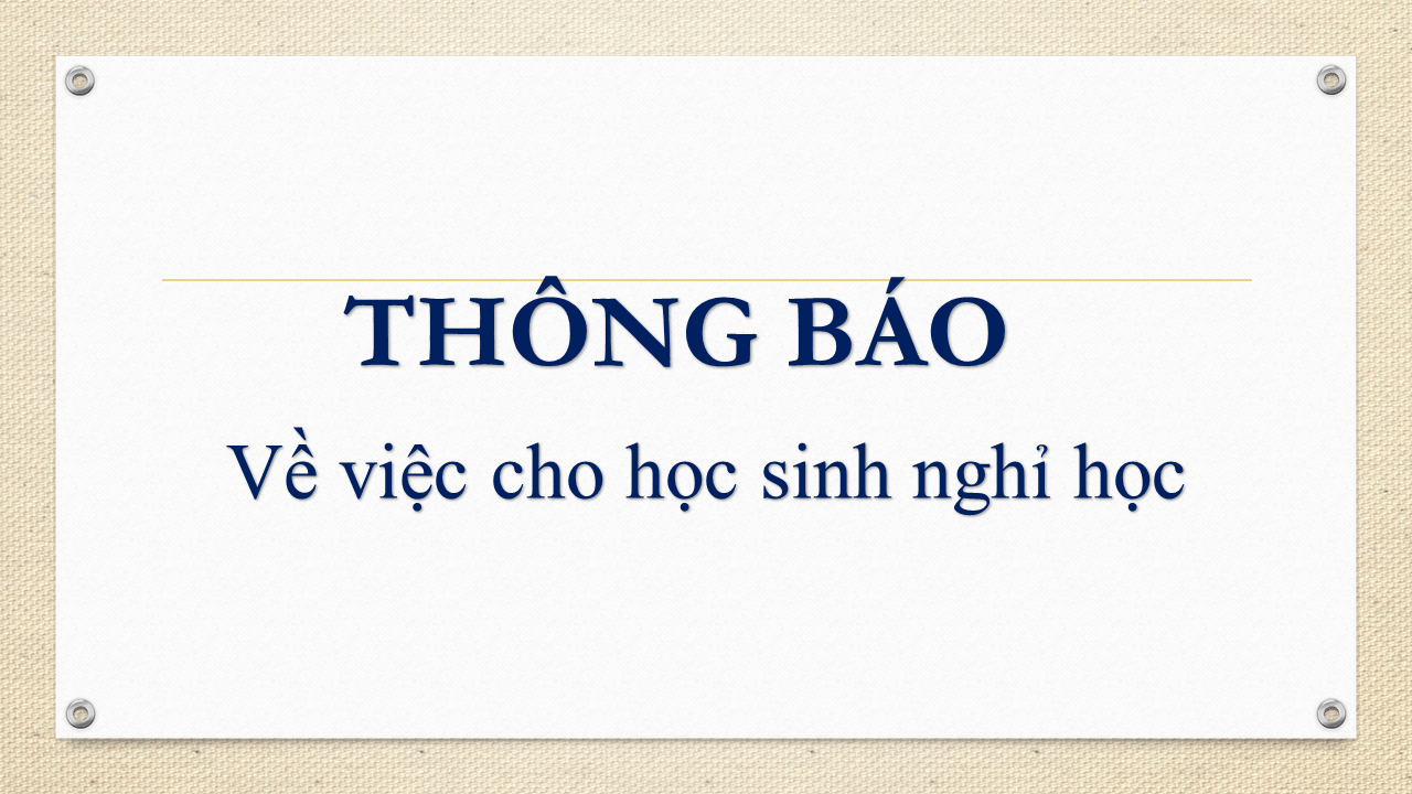 Trường mầm non Song Phượng thông báo về việc cho học sinh nghỉ học